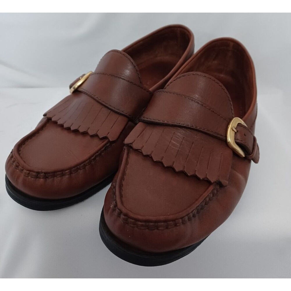 David Taylor Mens Sz 8D Brown Leather Buckle Kiltie Slip On Loafers 77031